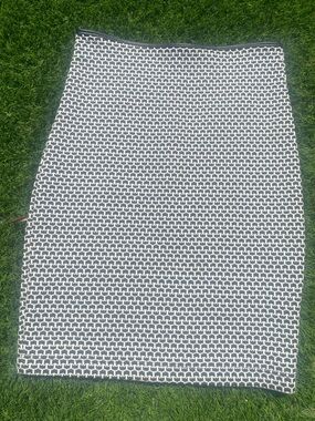YIGAL collab Classic Black and White Patterned Pencil Skirt